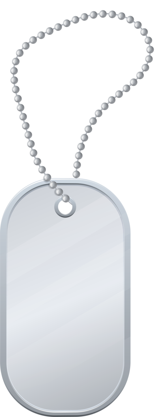 a dog tag on a white background