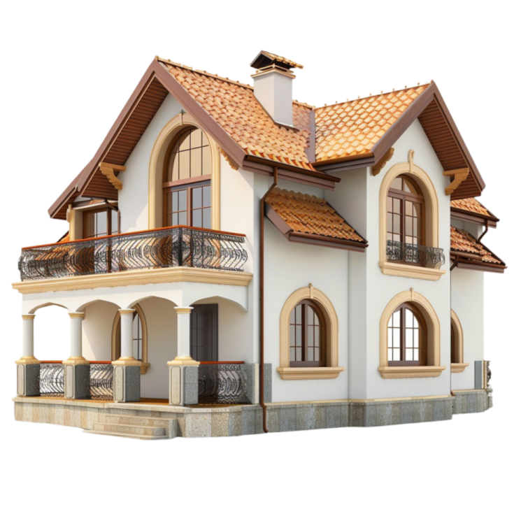 a model of a house on a white background