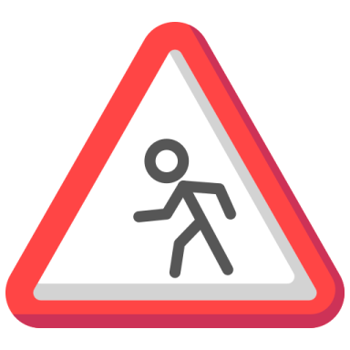 a road sign with a person walking on it
