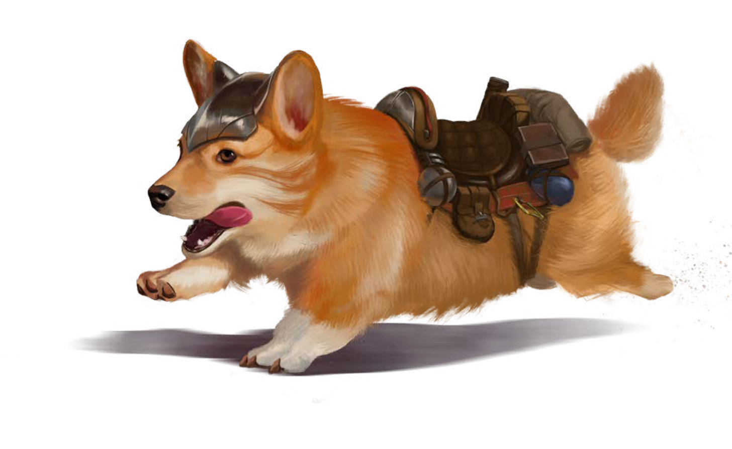 a dog with a backpack on it's back