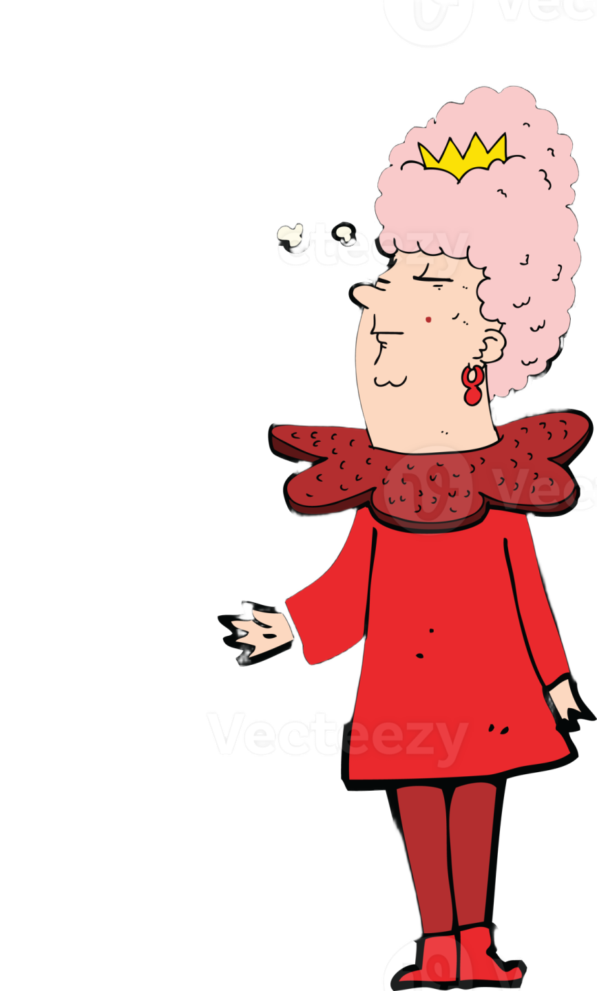 a cartoon woman with a thought bubble above her head