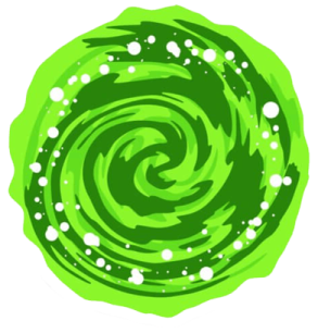 a green swirl on a white background