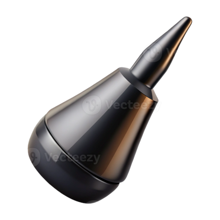an image of a black and gold ear plug