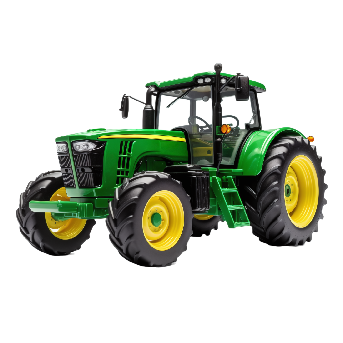 a toy tractor on a white background
