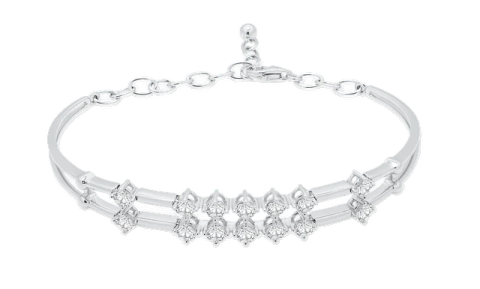 a white gold bracelet with diamonds