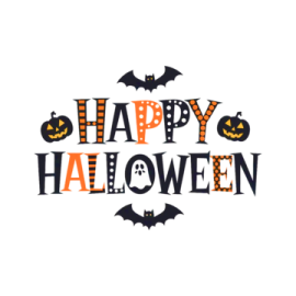 the words happy halloween on a white background