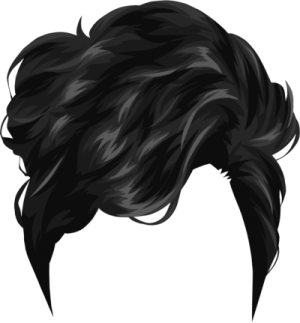 a black and white drawing of a man's hair