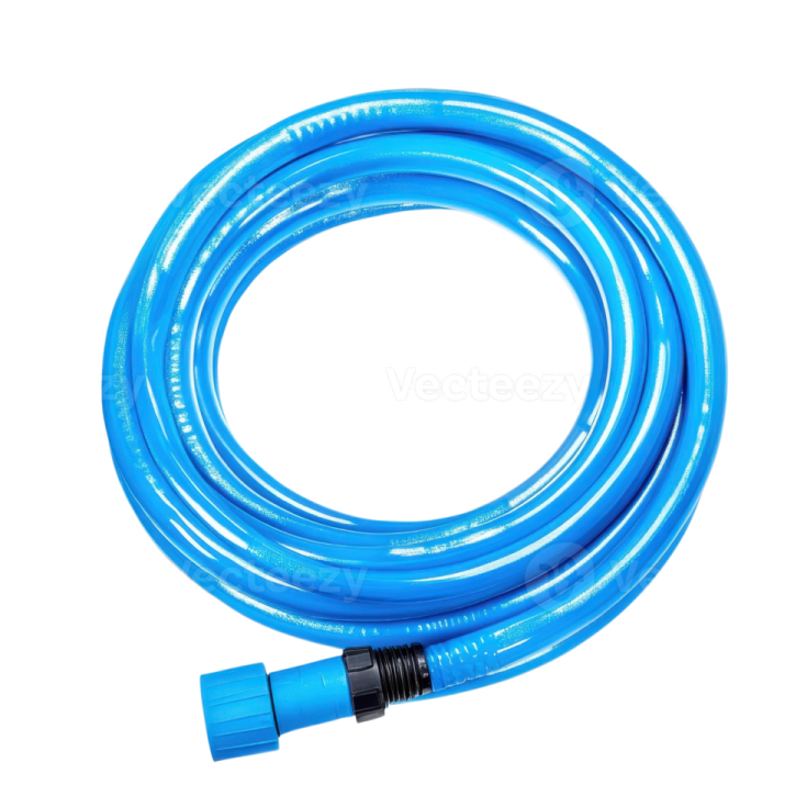 a blue hose on a white background