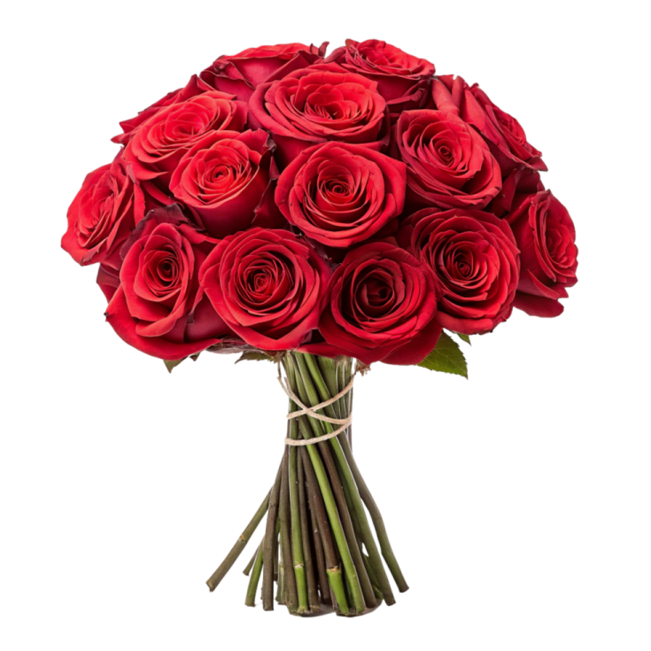 a bouquet of red roses