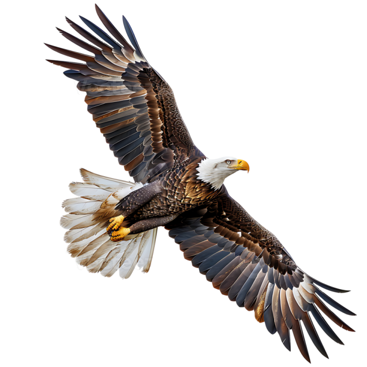 a bald eagle flying in the sky