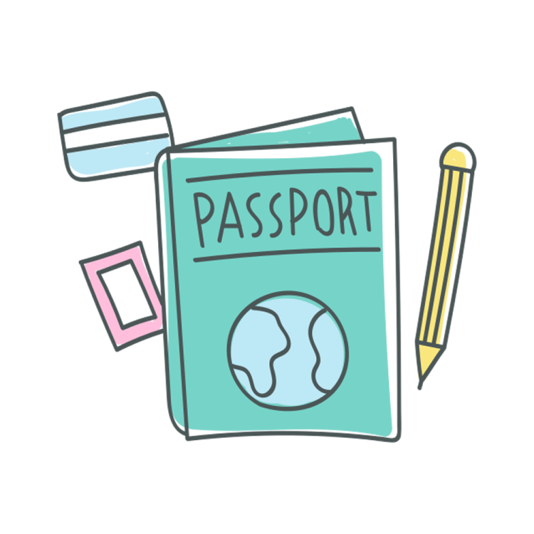 a passport with the word passport next to it