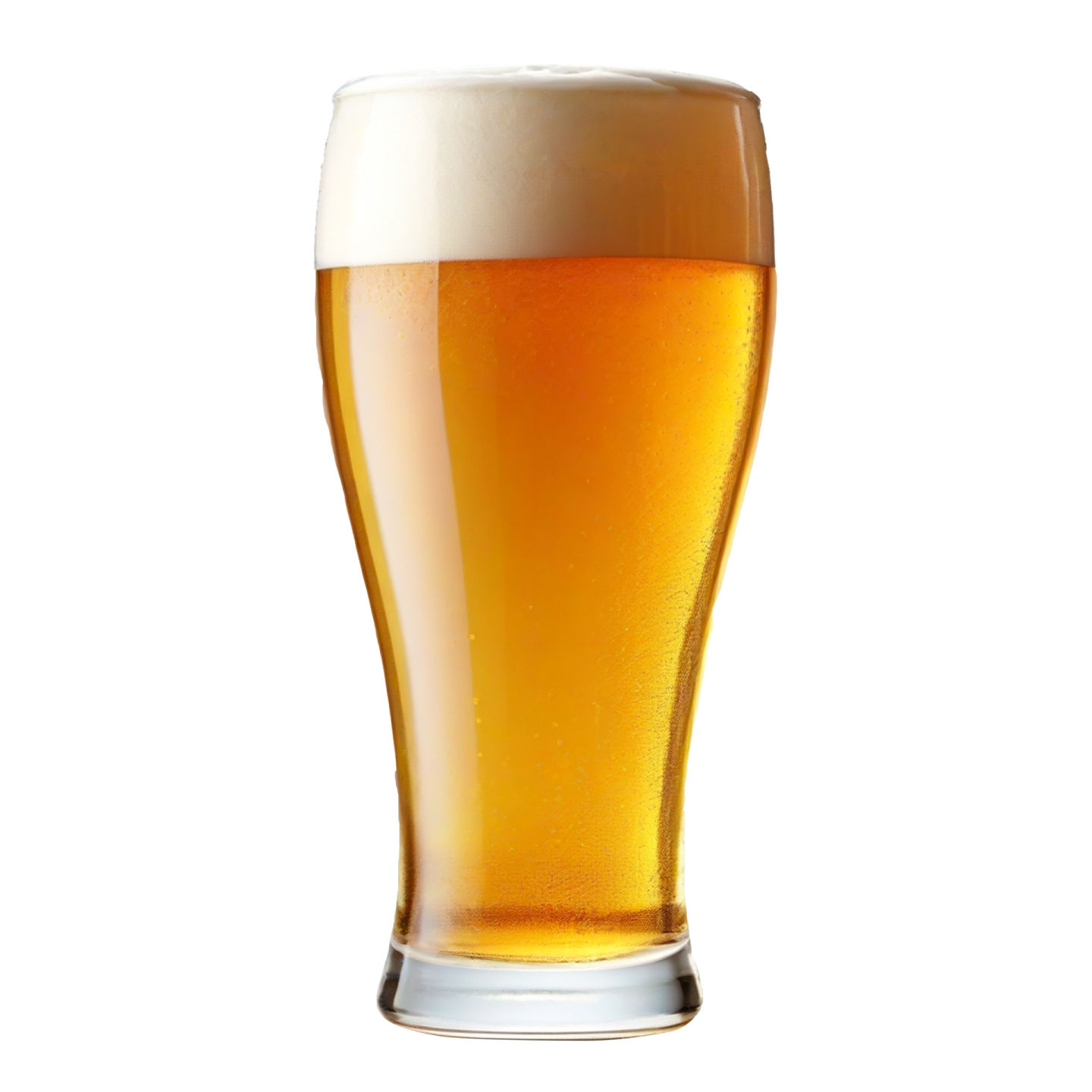 a glass of beer on a white background