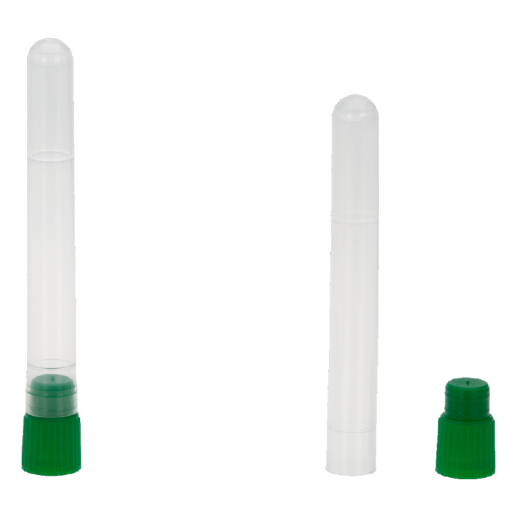 a pair of green and white plastic bottles