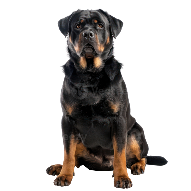 a large black and brown dog sitting down