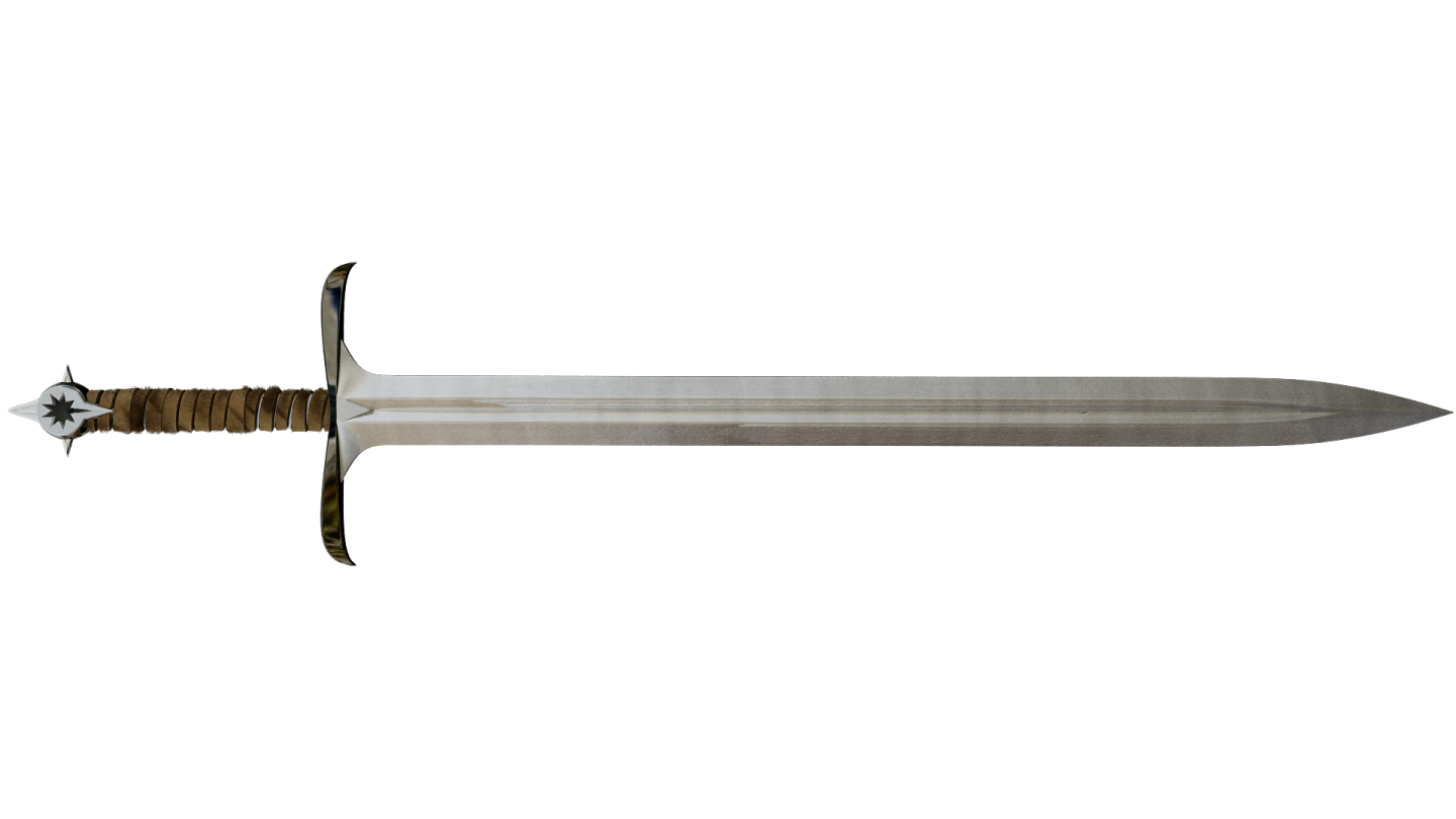 a large knife with a wooden handle