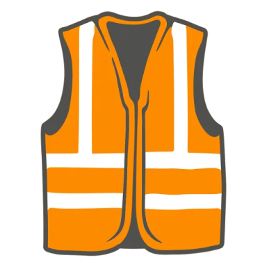 an orange safety vest