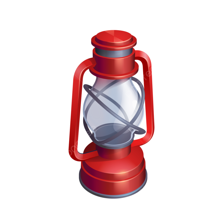 a red lantern on a white background