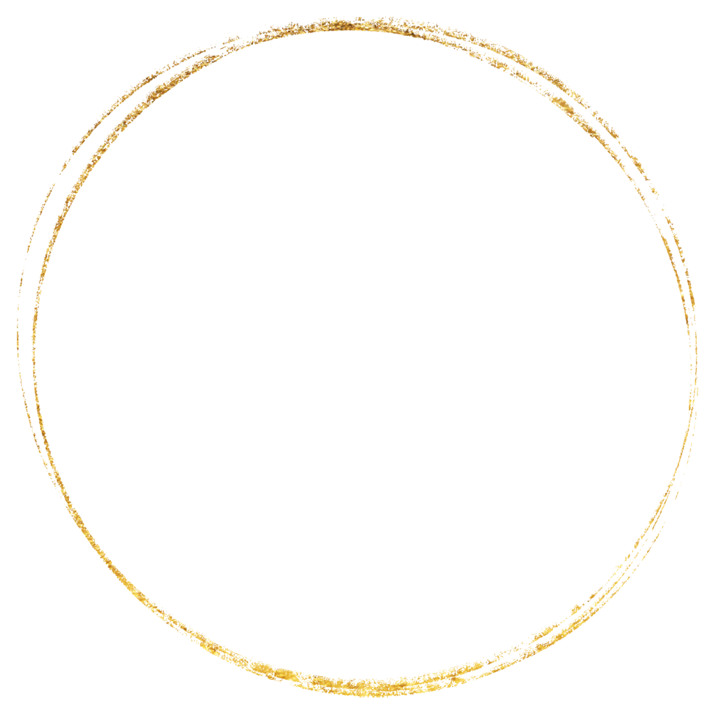 a gold circle frame on white background