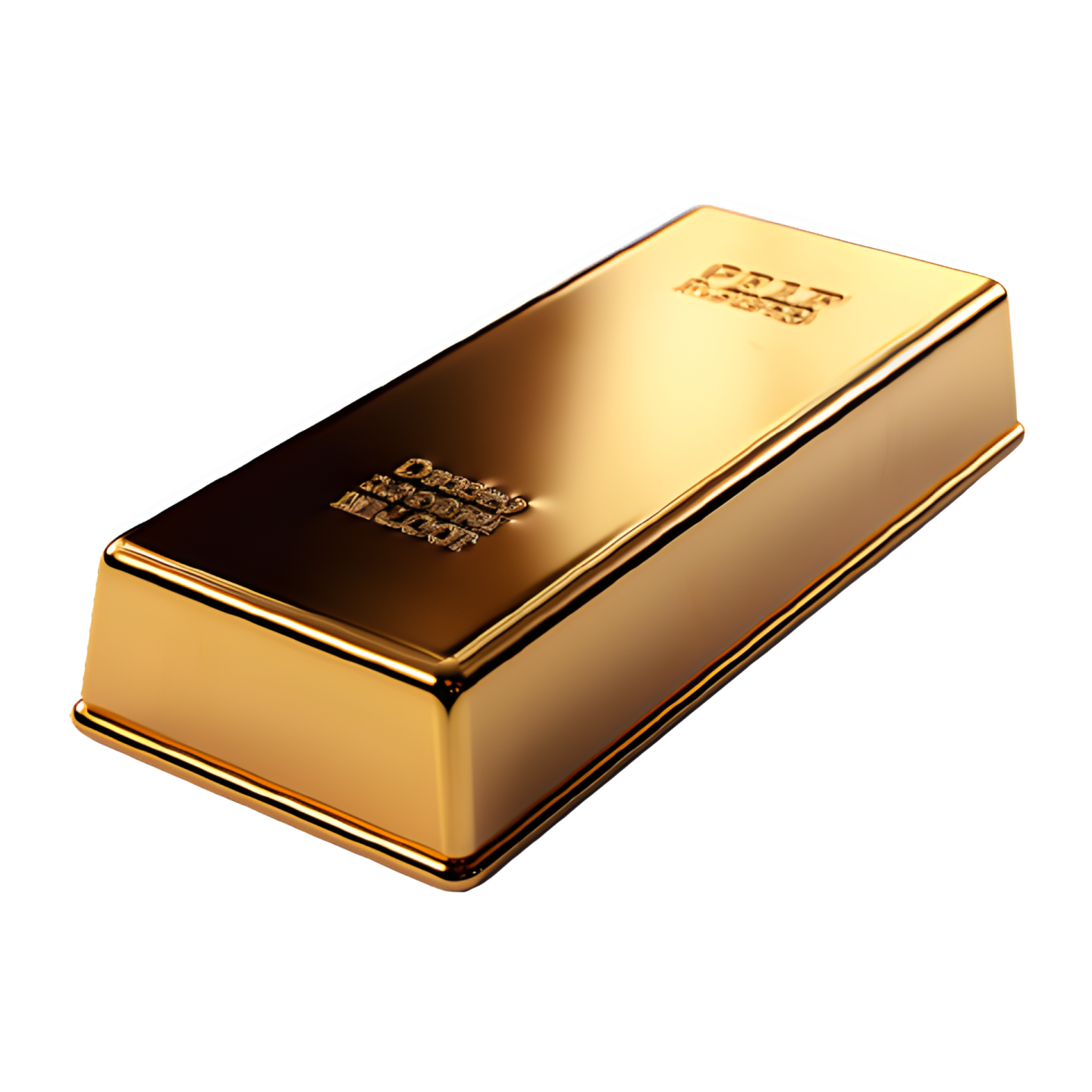 a gold bar on a white background
