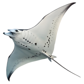 a manta ray flying in the sky