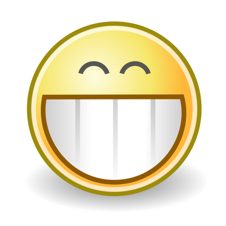 a yellow smiley face with an open mouth