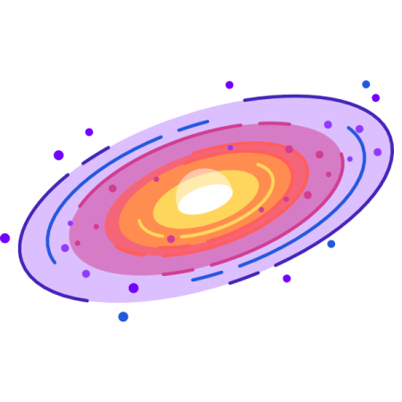 an image of a purple and orange saturn