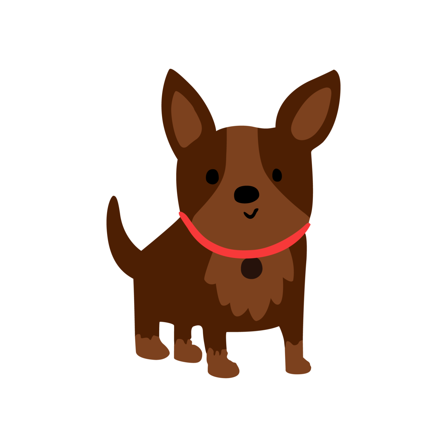 a brown dog with a red collar