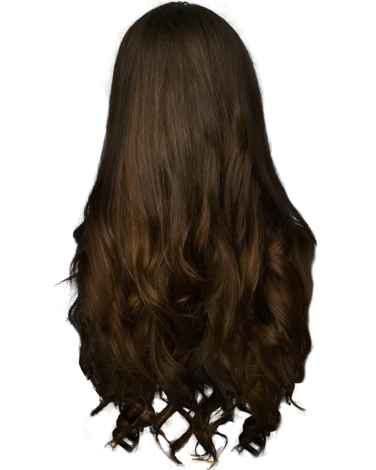 the back of a woman's head with long brown hair