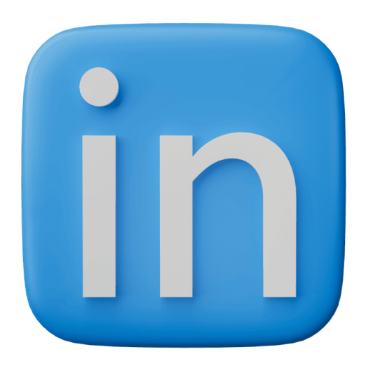 a blue and white linked icon
