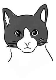 a black and white drawing of a cat