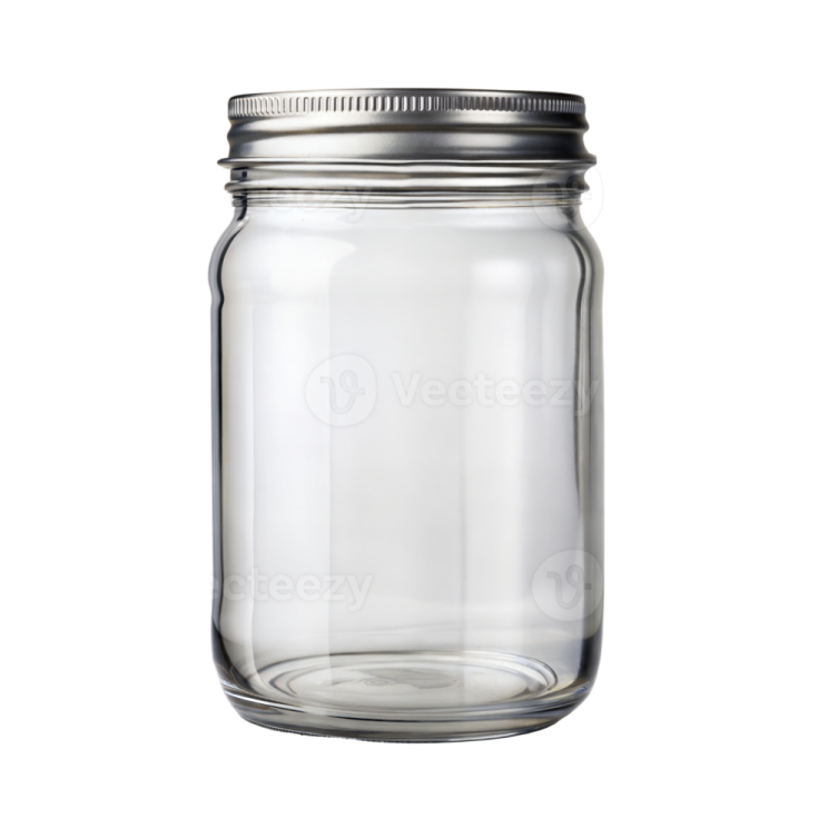 a glass jar with a metal lid
