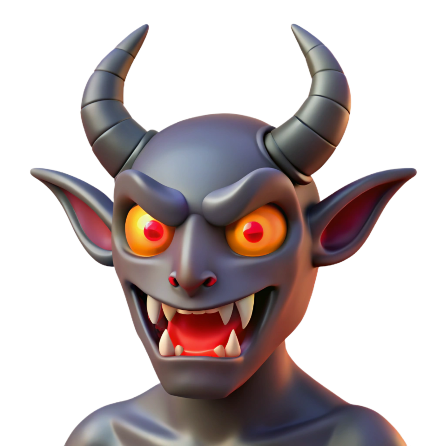 an illustration of a demon head on a white background