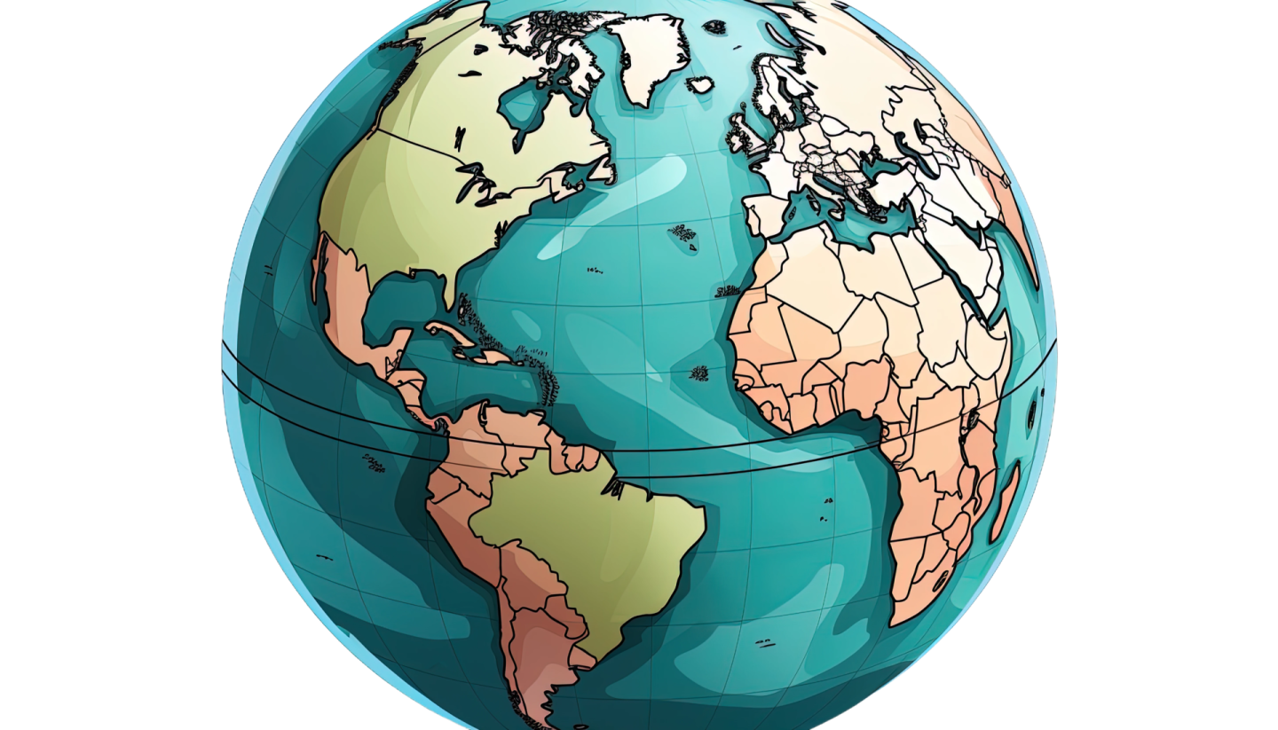 a globe with the continents on top of it