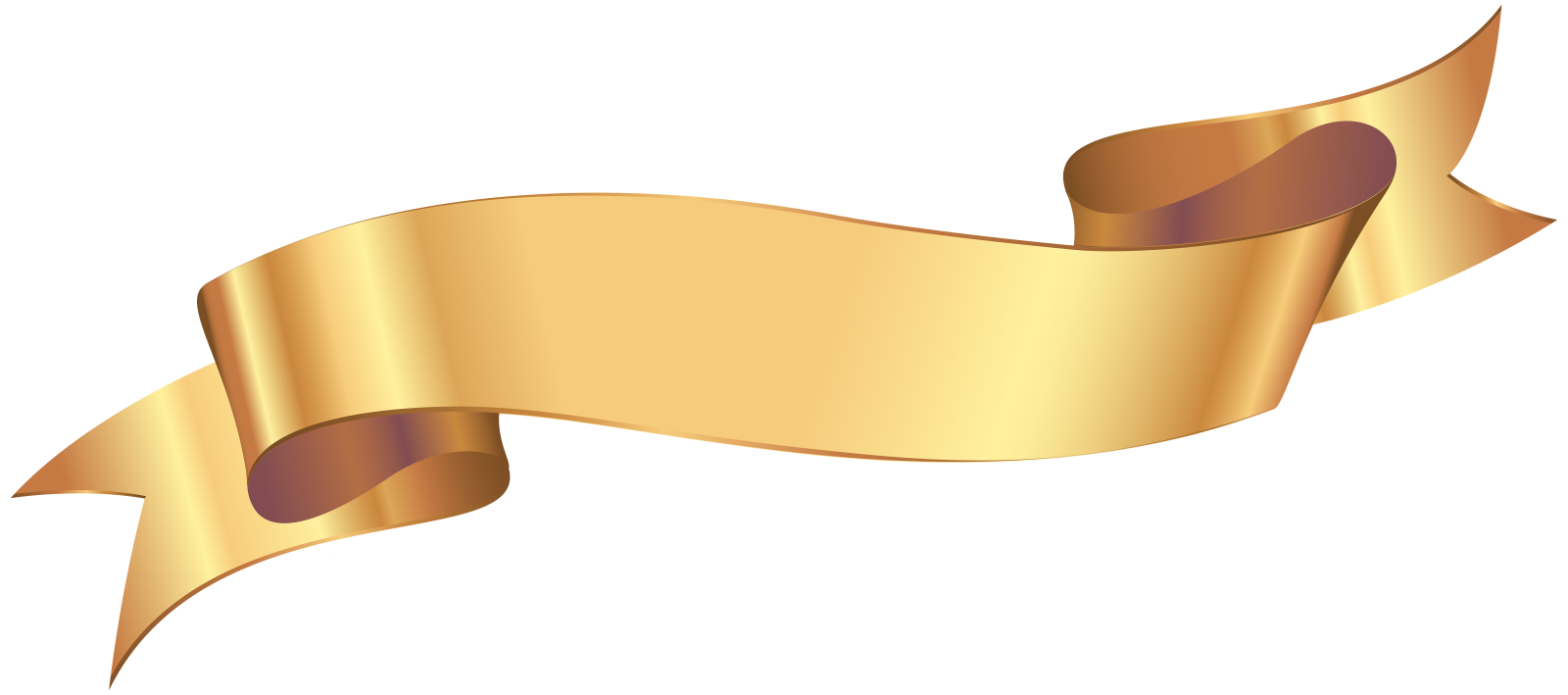 a gold ribbon on a white background