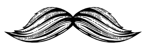 a black and white mustache on a white background