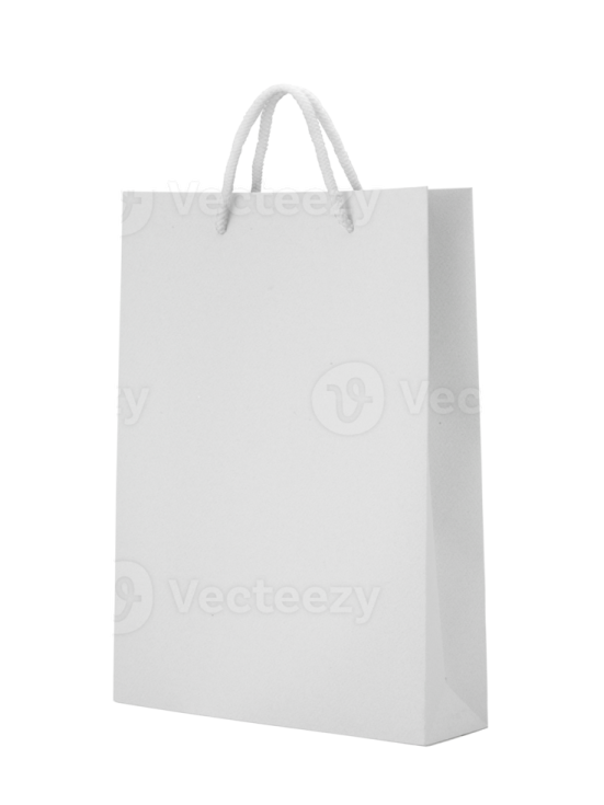 a white paper shopping bag with handles