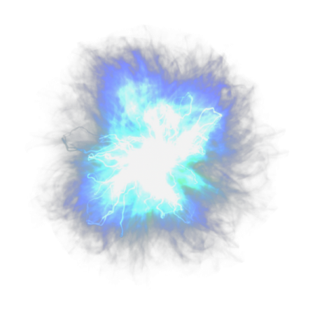 a blue and white explosion on a white background
