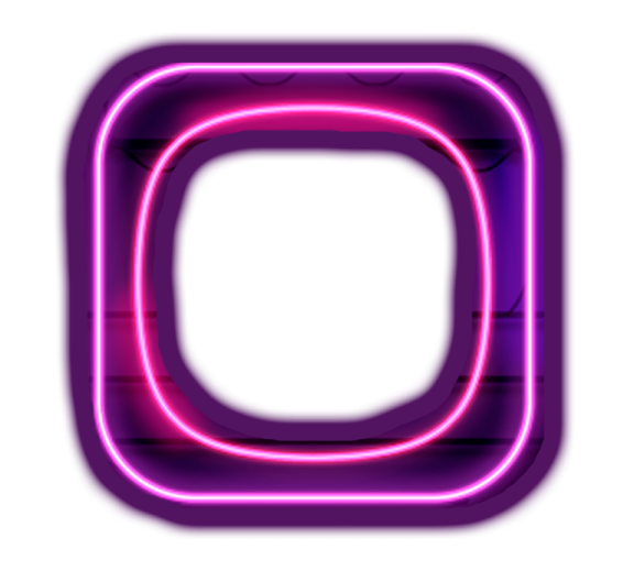 a purple neon sign with a white background