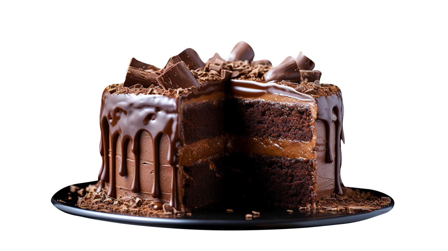 a piece of chocolate cake on a plate