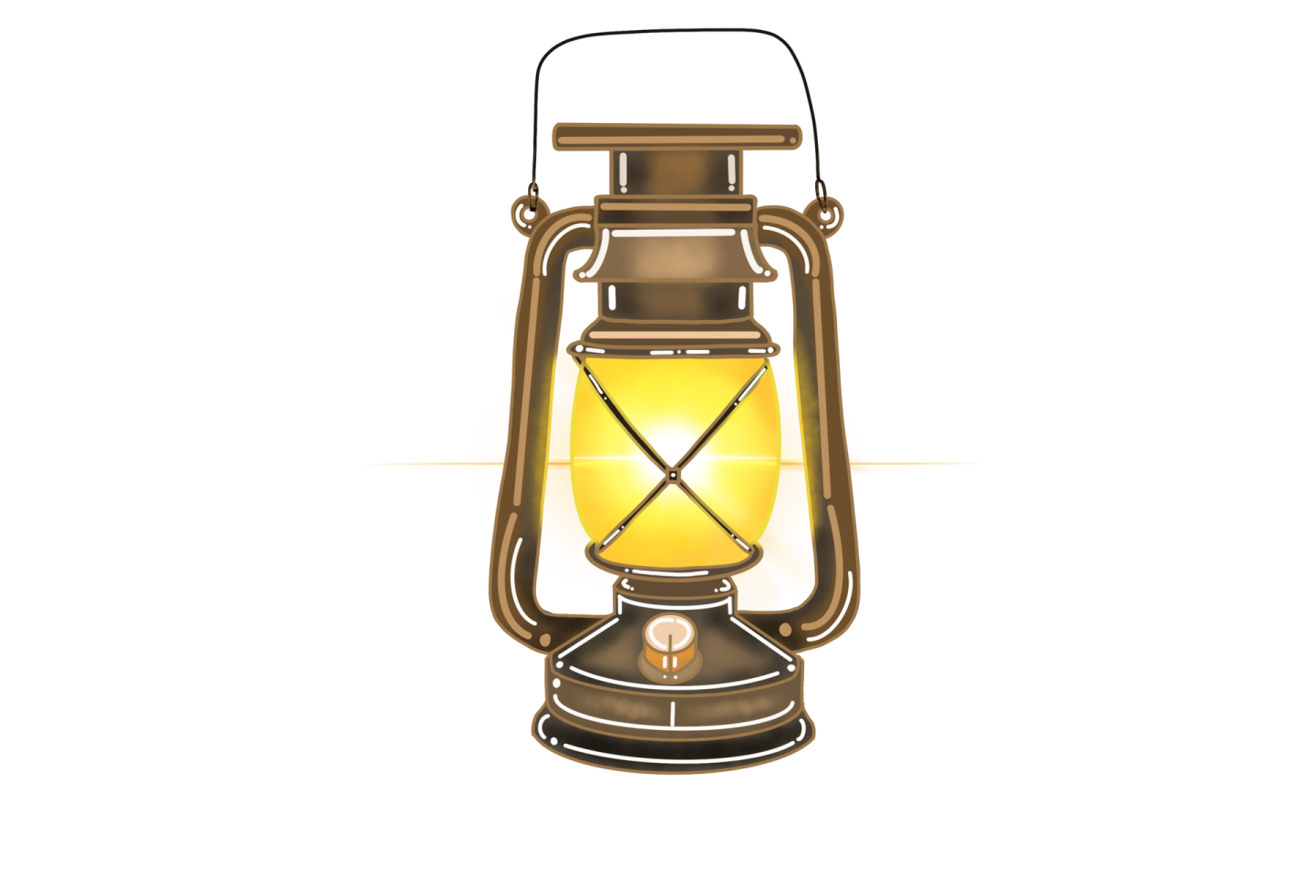 a lantern with a yellow light on it