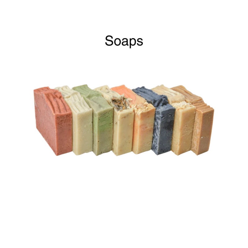 soap bars with different colors and sizes