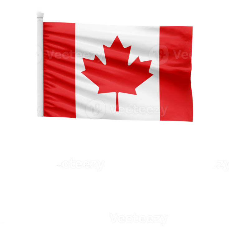 a canadian flag on a white background