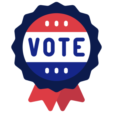 a badge with the word vote on it