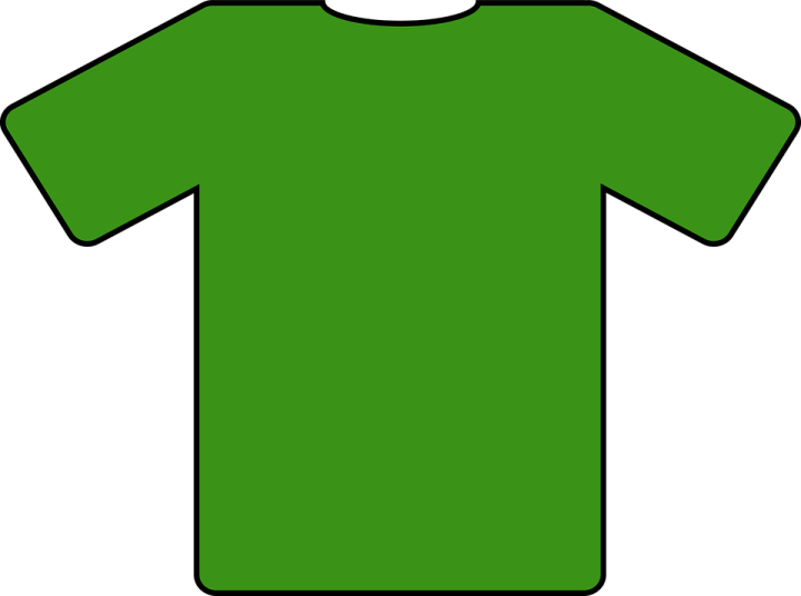 a green t - shirt