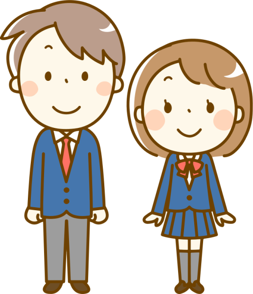 a boy and girl in school uniforms