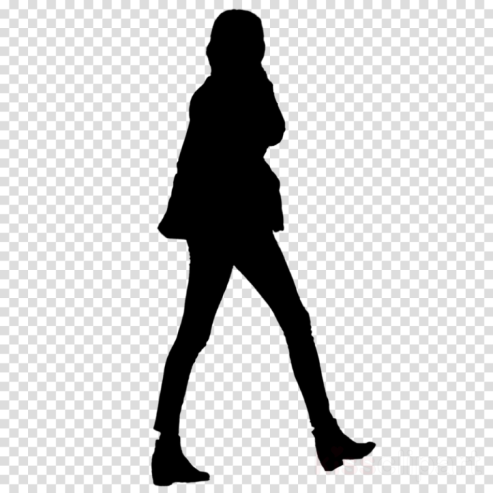 a silhouette of a woman walking down the street, hd png