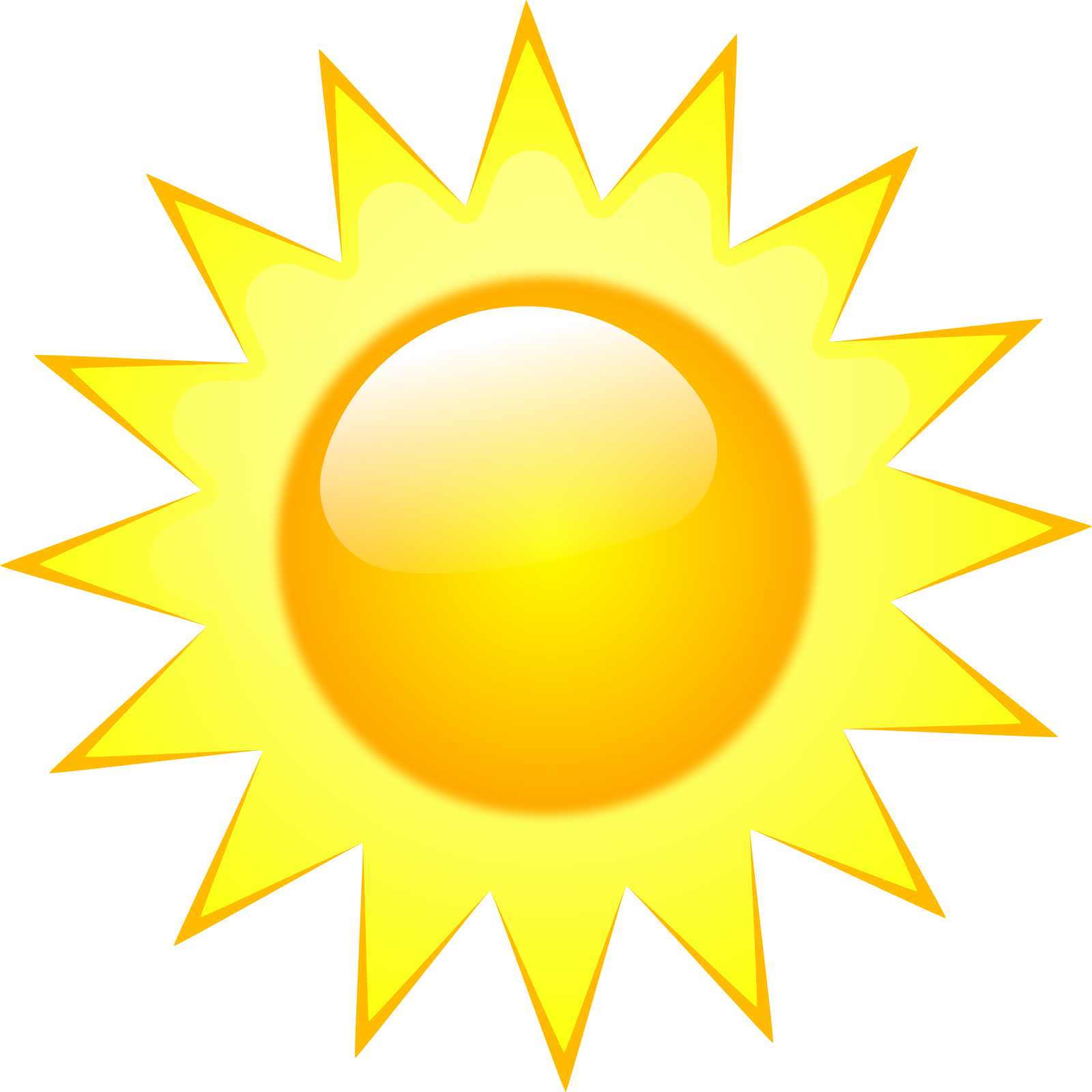 a yellow sun on a white background