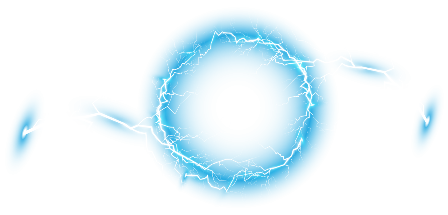 a circle with lightnings in the middle