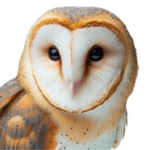 an owl that is looking at the camera