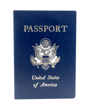 a passport on a white background